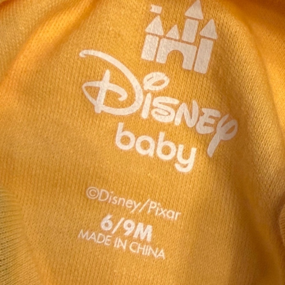 NWT Disney Baby Woody Toy Story Costume Bodysuit Yellow 6-9 Months New Adorable - Picture 6 of 11